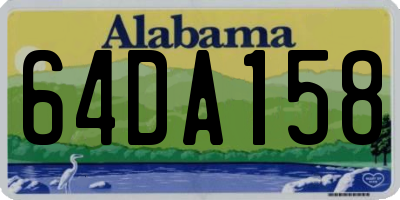 AL license plate 64DA158
