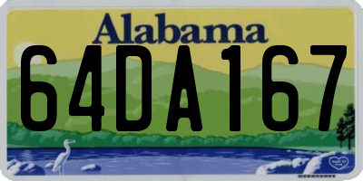 AL license plate 64DA167