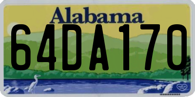 AL license plate 64DA170