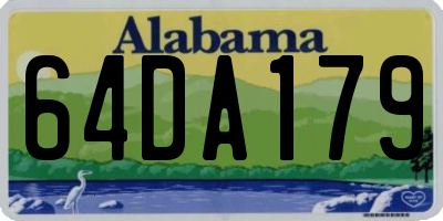 AL license plate 64DA179
