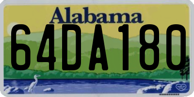 AL license plate 64DA180
