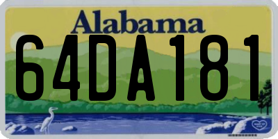 AL license plate 64DA181