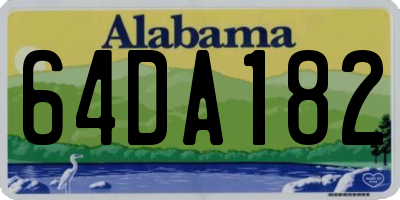 AL license plate 64DA182