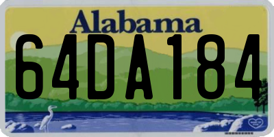 AL license plate 64DA184