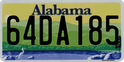 AL license plate 64DA185