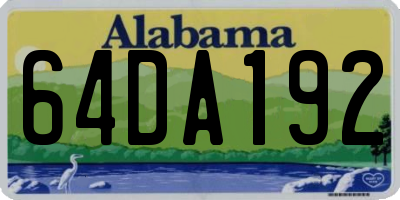 AL license plate 64DA192