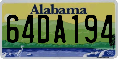 AL license plate 64DA194