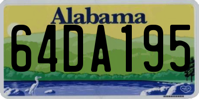 AL license plate 64DA195
