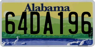 AL license plate 64DA196
