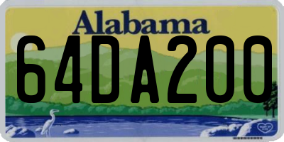 AL license plate 64DA200