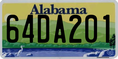 AL license plate 64DA201