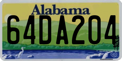 AL license plate 64DA204