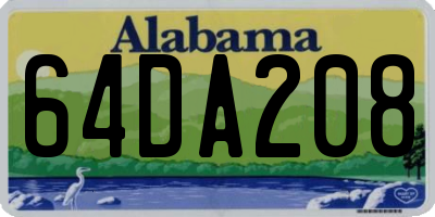 AL license plate 64DA208