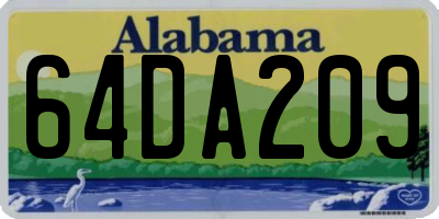 AL license plate 64DA209