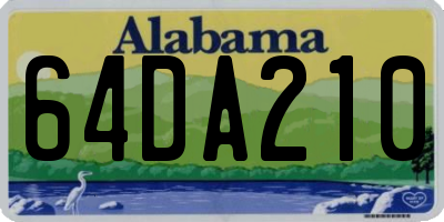 AL license plate 64DA210