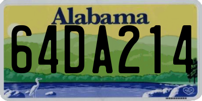 AL license plate 64DA214