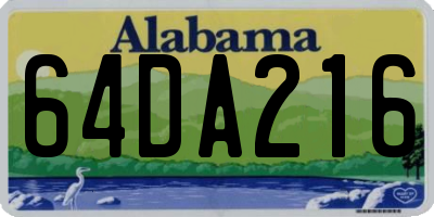 AL license plate 64DA216