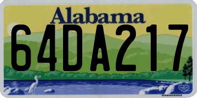 AL license plate 64DA217