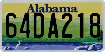 AL license plate 64DA218