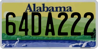 AL license plate 64DA222