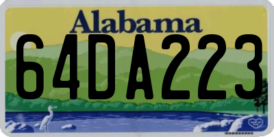 AL license plate 64DA223
