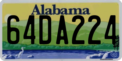 AL license plate 64DA224