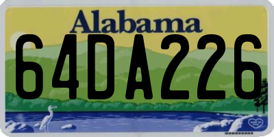 AL license plate 64DA226
