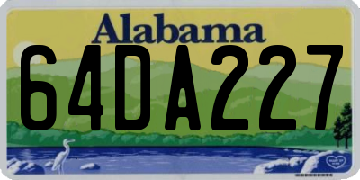 AL license plate 64DA227