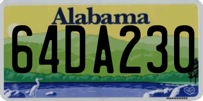AL license plate 64DA230