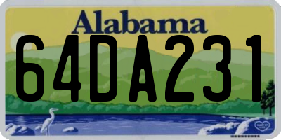 AL license plate 64DA231