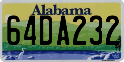 AL license plate 64DA232