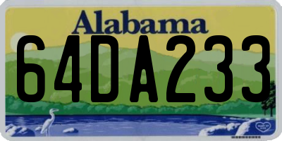 AL license plate 64DA233