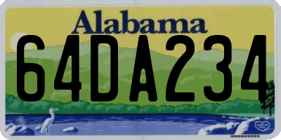 AL license plate 64DA234