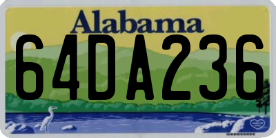 AL license plate 64DA236