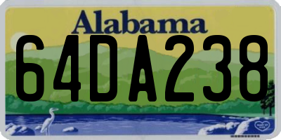 AL license plate 64DA238