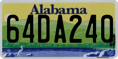AL license plate 64DA240