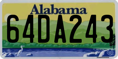 AL license plate 64DA243
