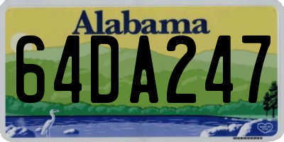 AL license plate 64DA247