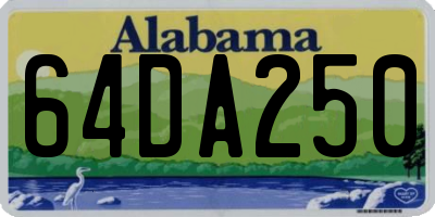 AL license plate 64DA250