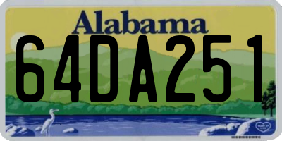 AL license plate 64DA251