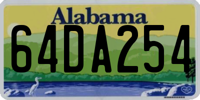AL license plate 64DA254