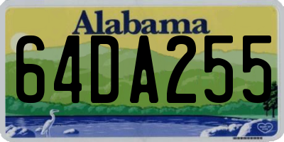 AL license plate 64DA255