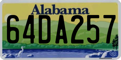 AL license plate 64DA257