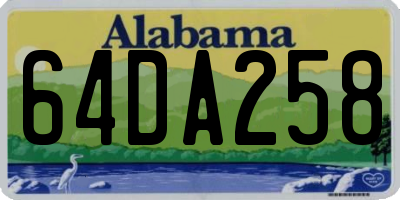 AL license plate 64DA258
