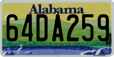 AL license plate 64DA259