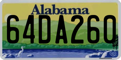 AL license plate 64DA260