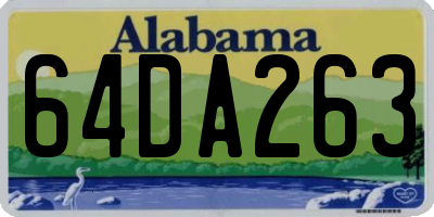 AL license plate 64DA263