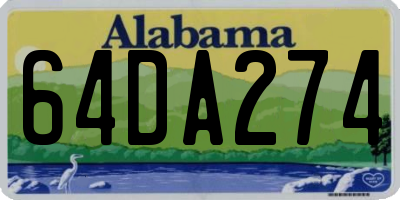 AL license plate 64DA274