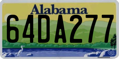 AL license plate 64DA277