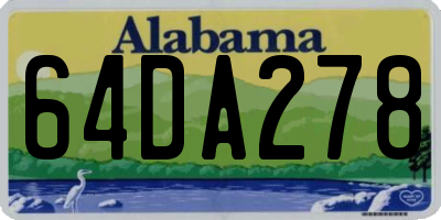 AL license plate 64DA278